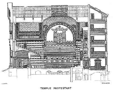 coupe du grand temple de Lyon